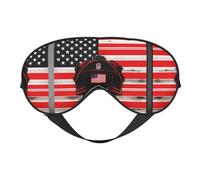Red Line - Máscara de bombero con bandera de Estados Unidos para sueño profundo y relajación, ajustable, suave y transpirable para viajes, meditación y más
