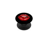 Red Lips Cherry Kiss, diseño Pop Art para Amantes de Las Frutas PopSockets PopGrip Adhesivo