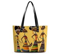 Red Lips Kiss - Bolso de mano de cuero para mujer, con asa superior, bolso de mano casual, bolsa de trabajo, bolsa de hombro de viaje, Cultura africana creativa, 29*34*14cm