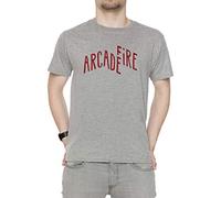 Red Logo of Arcade Fire Hombre Camiseta Cuello Redondo Gris Manga Corta Tamaño M Men's Grey T-Shirt Medium Size M