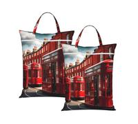 Red London Street Print - Bolsa de lavandería de viaje, plegable, ligera, camping, playa, dormitorio, escapadas de fin de semana