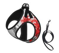 Red London Street Print - Juego de correa ajustable para gatos y perros, chaleco de malla suave y transpirable con diseño reflectante, correa a prueba de fugas para mascotas pequeñas para