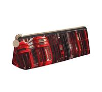 Red London Street Print - Monedero de PVC, monedero, bolsa de maquillaje, estuche con cremallera, estuche de papelería para mujeres y hombres, Blanco, One Size, Simple