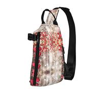 Red Love Heart Red Love Heart Diagonalmente Sling Bag, Crossbody Sling Backpack Shoulder Chest Bag para Mujeres Hombres, Travel Hiking Daypack