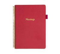 (Red) Meeting Notes Notebook Meeting Book for Note Taking With Action Items for Work