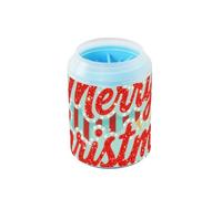 Red Merry Christmas Stripe - Limpiador portátil de pies de perro, cepillo de silicona suave para mascotas, kit de limpieza para perros y gatos