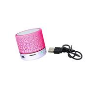 (Red)Mini Altavoz Inalámbrico Bluetooth Luz Led Soporte para Bajos Aux Microsd Tf Portátil