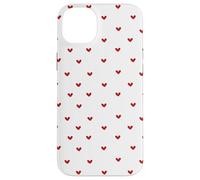Red Minimalist Heart Pattern Girly Girls Women Carcasa para iPhone 14 Plus