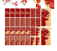 Red Money Envelope Set - Chinese Festival Gift Pouches for Celebrations | Elegant Decorative Packaging for Cash or Tokens, Ideal for Spring Festival, Weddings, Birthdays, Family 3.54x3.54in