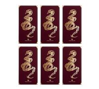 Red Money Envelopes for Cash, 2025 Year of the Snake Red Pocket for Chinese New Year, Hot-stamped Blessing Words Spring Festival Envelopes, Set of 6, Traditional Lunar New Year Gift