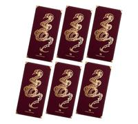 Red Money Envelopes for Cash, New Year Envelopes, New Year of Snake Red Chinese Envelopes for Money. 6x Hot-Stamped Blessing Words Spring Festival Envelopes, Hot Stamping
