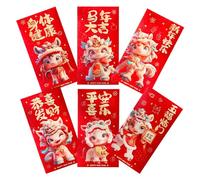 Red Money Envelopes Year of the Horse Party Favor 2026 Money Envelopes for Cash 6 Pieces for Chinese Spring Festival Birthday Party Celebration Gathering
