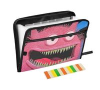 Red Monster - Organizador de archivos de papel, 13 bolsillos, tamaño A4, tamaño carta con cierre de cremallera, para carpeta de oficina con bolsillo para guardar
