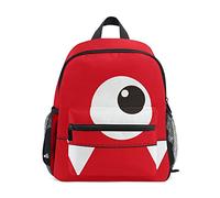 Red Monsters Faces School Bag Niños Niño Mochila Niños con Clip en el pecho Bolsa de libro para jardín de infantes Preescolar Guardería, 1