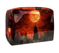 Red Moon - Bolsa de cosméticos para mujer, neceser de viaje, de PVC, organizador de maquillaje con cremallera, multicolor, 18.5x7.5x13cm/7.3x3x5.1in, Neceser