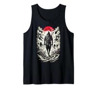 Red Moon Ninja Shinobi - Diseño de anime negro neo-japonés Camiseta sin Mangas