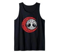 Red Moon Wiccan Celtic Knots Árbol De La Vida Oráculo Vikingo Camiseta sin Mangas