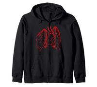 Red Mothman regala criptozoología Cuentos Populares Retro y espeluznantes Sudadera con Capucha