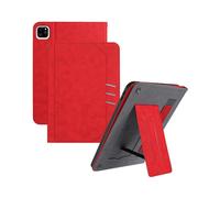 (Red, Multicolor) For iPad Pro 11 (2024) Wallet Case Auto Wake Sleep Leather Flip Tablet Cover Cowhide Texture - Black