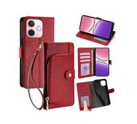 (Red, Multicolor) For Oppo A5 Pro 4G (Global) 5G (Global) A5 Energy 5G (China) Case Zipper Pocket PU Leather Wallet Fl