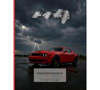 Red Muscle Car Notebook: Dodge Challenger Demon SRT - Street Racing Car Journal | 7.5 x 9.25 | 110 Lined Pages | Cool Car Notebook for Boys, Teens & Car Lovers