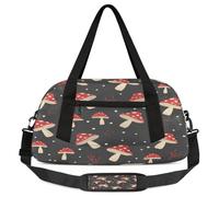 Red Mushroom - Bolsas de lona para niños y niñas, diseño de hongos de dibujos animados, bolsa de gimnasio ligera para niños, bolsa de viaje para fin de semana, bolsa de viaje para bailar, Rojo