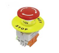 Red Mushroom Cap 1NO 1NC DPST Emergency Stop Push Button AC 660V 10A Equipment Lift Elevator Latching Self Lock Motor Starters