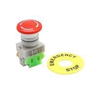 Red Mushroom Cap 1NO 1NC DPST Emergency Stop Push Button Switch AC 660V 10A Switch Equipment Lift Elevator Latching Self Lock