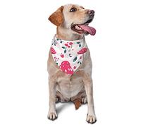 Red Mushroom Flora Art Spring Dog Bandanas Boy Bulk Puppy Pañuelo Ajustable Triángulo Suave Baberos Accesorios para Perros Pequeños Medianos Grandes Gatos Blanco