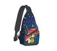 Red Mushroom Sling Bag Travel Crossbody Mochila Pecho Senderismo Bolsas Casual Hombro Daypack para Mujeres Hombres con Correa Ligero Deporte al Aire Libre Escalada Corredores