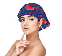 Red Mushrooms - Gorro de dormir de satén para adultos, protección y comodidad para el cabello, color negro, talla única