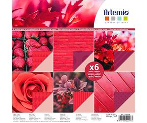 Red Nature - Artemio 30.5 x 30.5 cm ScrapBooking Paper 6 Sheets
