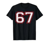 Red Number 67 Sports Player Jersey Fun Game Winner #67 Lucky Camiseta, Hombre, Negro, XL