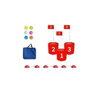 Red Number Blocks Game Set - Portable Golf Shot Practice Bucket with Pick Ball & Beach Cloth for Cutting Games