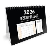 Red Ocean Calendario académico de 2026 con vista mensual para escritorio, mesa de oficina, planificador de calidad