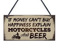 RED OCEAN Cerveza Motocicleta Entusiasta Moto Hombre Cave Signo Garaje Vintage Papá Grandad Regalo Para Él