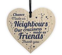 RED OCEAN Chance Made Us Neighbours - Placa de madera para colgar en forma de corazón