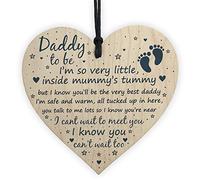 Red Ocean Daddy To Be Gifts - Letrero para baby shower, regalo de amistad, corazón de madera, decoración de fiesta, nuevo bebé de Bump Present