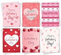 RED OCEAN Happy Galentine's Day - Paquete de 6 tarjetas de San Valentín para mejor amiga, tarjeta del día de Galentines para amiga, tarjeta del día de San Valentín para mujeres y ella