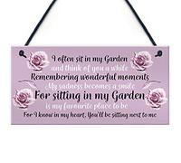 RED OCEAN Letrero conmemorativo para jardín, casa de verano, cobertizo, letreros colgantes florales para decoración del hogar