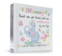 Red Ocean Placa acrílica con Texto en inglés Mummy For Birthday Christmas Mother's Day Important Piece of My Life MOMY, Regalos de Hija e Hijo, corazón de acrílico Thank You For Her Keepsake