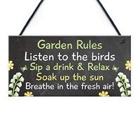 RED OCEAN Placa colgante con diseño de reglas de jardín para casa de verano, regalo de amistad