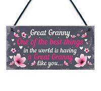 RED OCEAN Placa colgante con texto en inglés "Great Grandny" para abuelos, regalos de nietos, cumpleaños, Navidad, agradecimiento