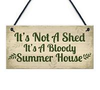 Red Ocean Placa de jardín con texto en inglés "It's Not A Shed, It's A Summer House" para exteriores, regalo de amistad