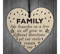 Red Ocean Placa de Madera con Forma de corazón para Colgar, Texto en inglés, raíces Familiares, Regalo.