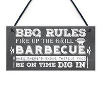 RED OCEAN Placa de pared para barbacoa con reglas de barbacoa para jardín, pub bar, hogar, letrero de hombre, cueva de amistad, regalo para él