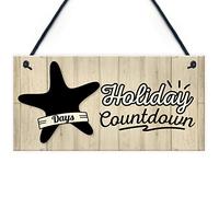 Red Ocean Placa de pizarra para colgar con cuenta regresiva para colgar en la puerta de la familia, regalo