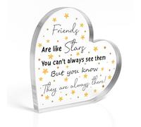 Red Ocean Placa de recuerdo de larga distancia con texto en inglés "Best Friend For Birthday Christmas Friends Are Like Stars" Thank You For Him Her Men Women Special Best Friend