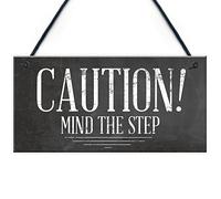 RED OCEAN Placa para decoración de pared con texto en inglés "Mind The Step Sign"