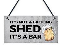 RED OCEAN Rude Shed Sign Funny Home Bar Sign Garden Shed Garage Man Cave Sign Cerveza Regalo